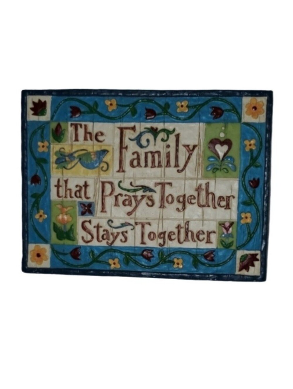 VTG Jim Shore "The Family that Prays Together Stays Together" Wall Plaque
